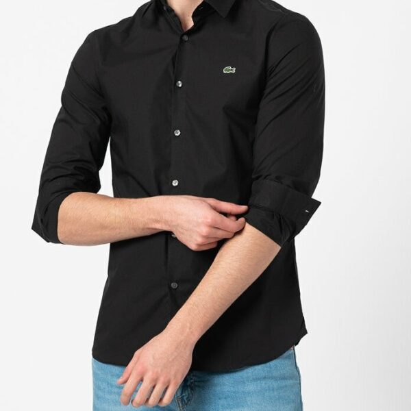 Lacoste Crocodile Oxford Cotton Shirt - Black