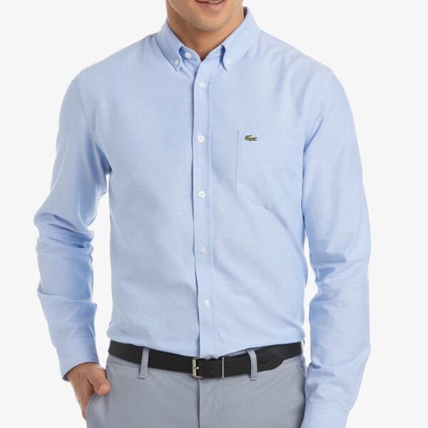 Lacoste Crocodile Oxford Cotton Shirt - Sky Blue