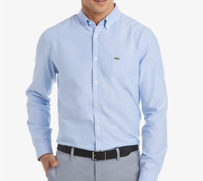 Lacoste Crocodile Oxford Cotton Shirt - Sky Blue