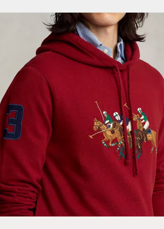 Ralph Lauren Triple Pony Hoodie - Maroon