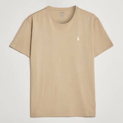 Polo Ralph Lauren CUSTOM SLIM FIT CREWNECK T-SHIRT - Basic T-shirt -BEIGE