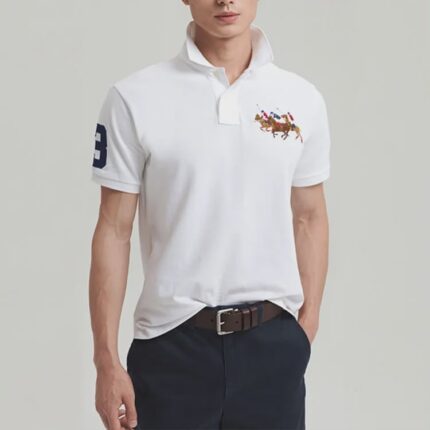 Polo Ralph Lauren CUSTOM SLIM FIT TRIPLE PONY POLO SHIRT - Polo shirt - white