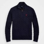 Polo Ralph Lauren CABLE-KNIT COTTON QUARTER-ZIP SWEATER - Jumper - hunter navy