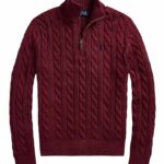 Polo Ralph Lauren CABLE-KNIT COTTON QUARTER-ZIP SWEATER - Jumper - MARRON