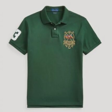 Polo Ralph Lauren CUSTOM SLIM FIT TRIPLE PONY SPORTSMAN POLO SHIRT-GREEN