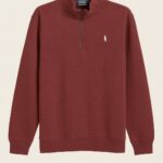 Polo Ralph Lauren DOUBLE KNIT QUARTER ZIP PULLOVER - Sweatshirt -MARRON