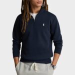 Polo Ralph Lauren DOUBLE KNIT QUARTER ZIP PULLOVER - Sweatshirt - NAVY