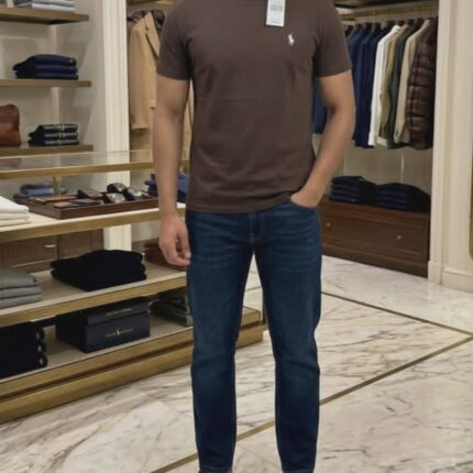 Polo Ralph Lauren CUSTOM SLIM FIT CREWNECK T-SHIRT – Basic T-shirt – Brown