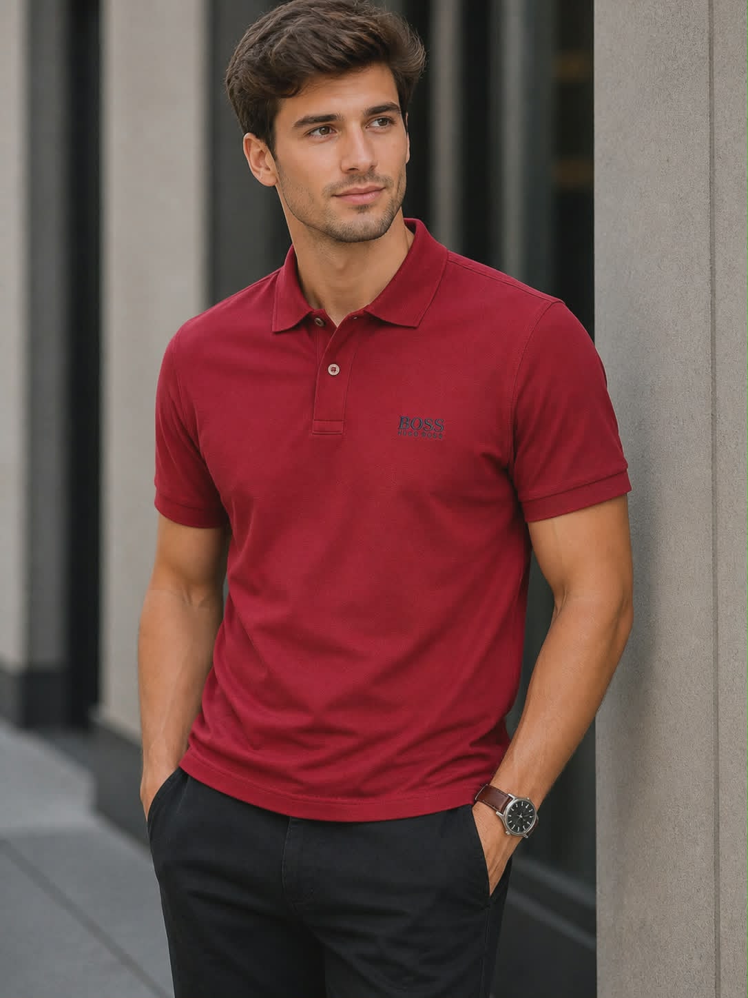 MARRON Hugo Boss Passenger Polo Shirt - Image 1