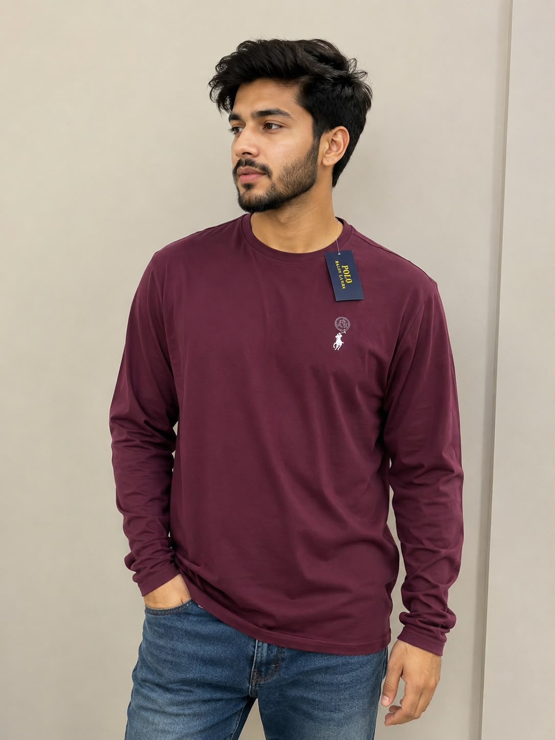 10b6b7a3-8347-492d-9cde-a6e202185884 Polo Ralph Lauren CLASSIC FIT JERSEY LONG SLEEVE T SHIRT – Long sleeved Marron - Image 1
