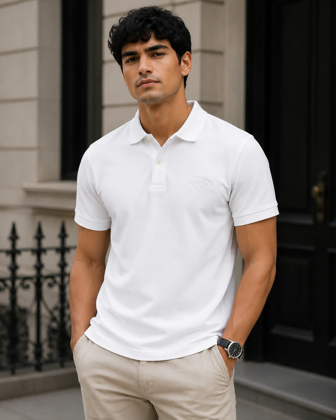 410b9982-24d1-4dc0-97e5-c775c268f06a The North Face PREMIUM FIT – Polo shirt – White - Image 1