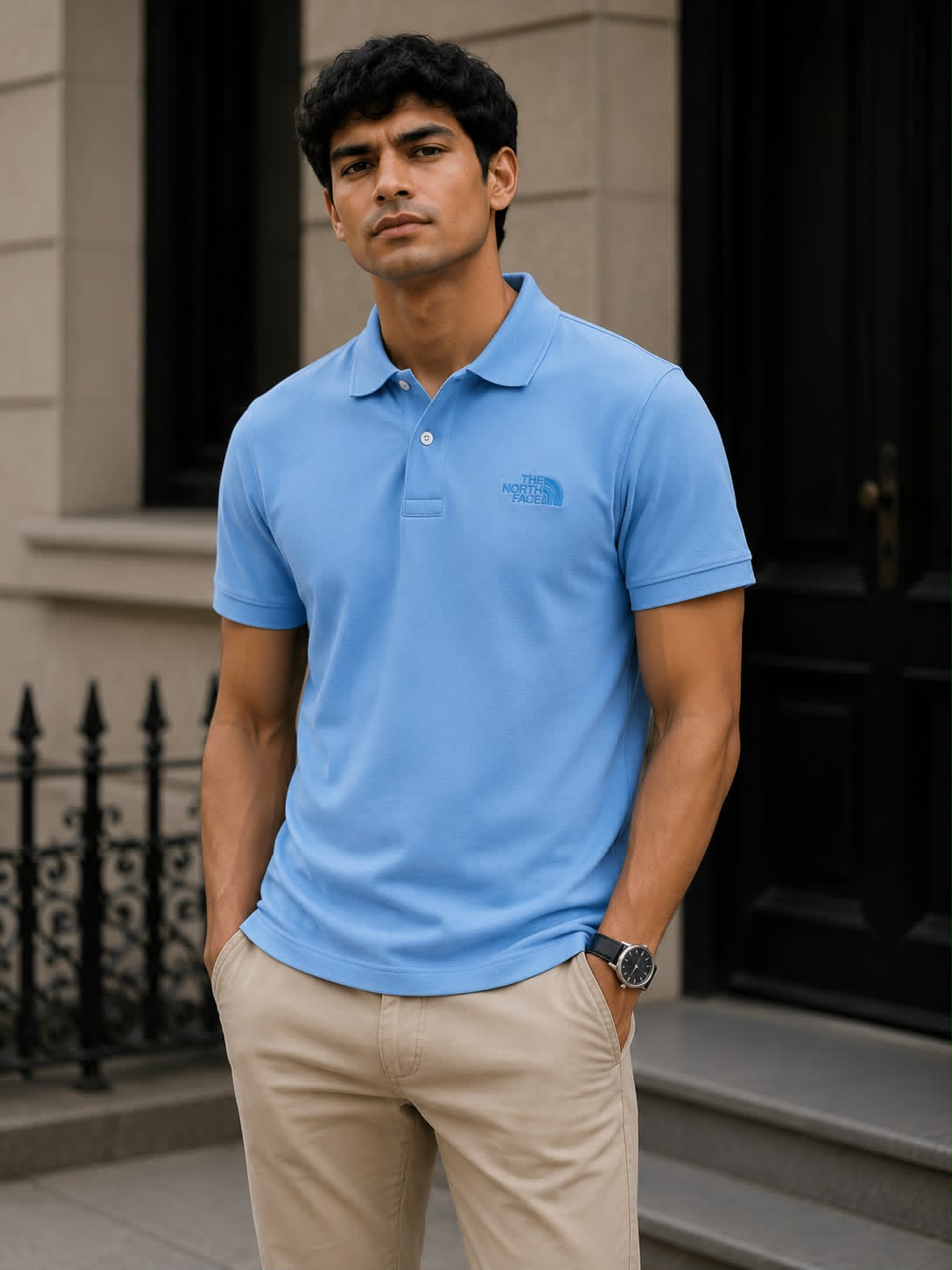 db34509d-db9c-48f9-a775-8e476de67fd3 The North Face PREMIUM FIT – Polo shirt – Sky blue - Image 1